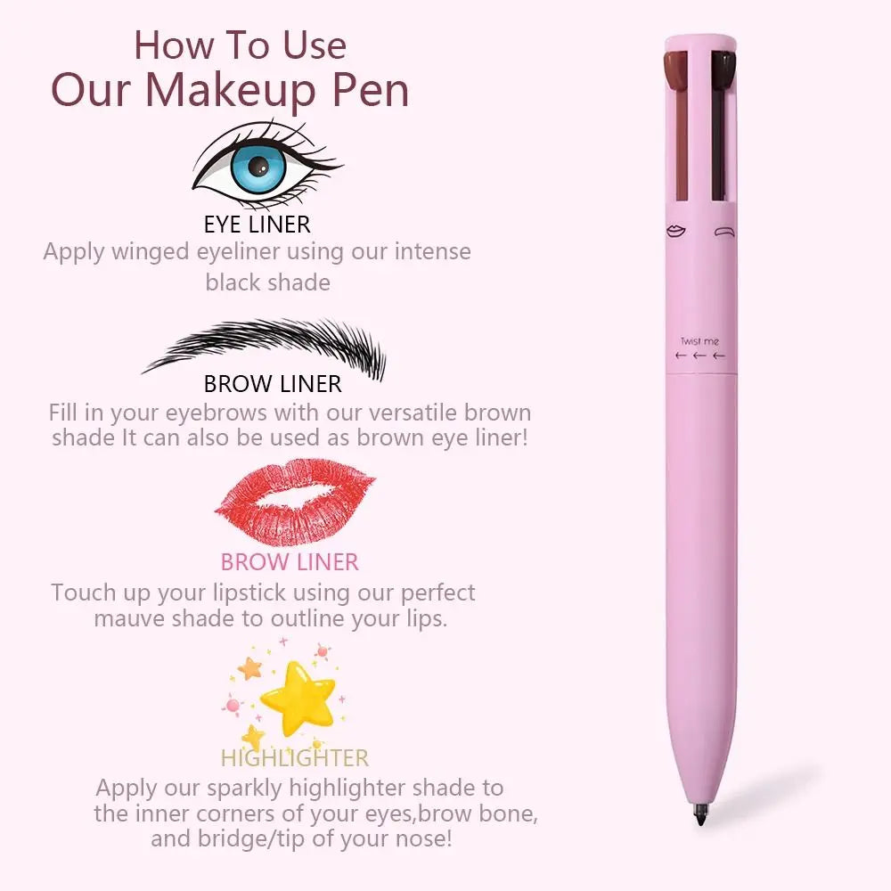4 In 1 Makeup Pen Eyebrow Pencil Waterproof DrawingMakeup Pen