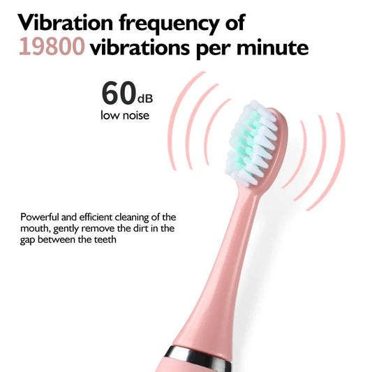 Children Electric Toothbrush Cartoon Kids With Replacement Head Ultrasonic  IPX7 Waterproof Rechargeable