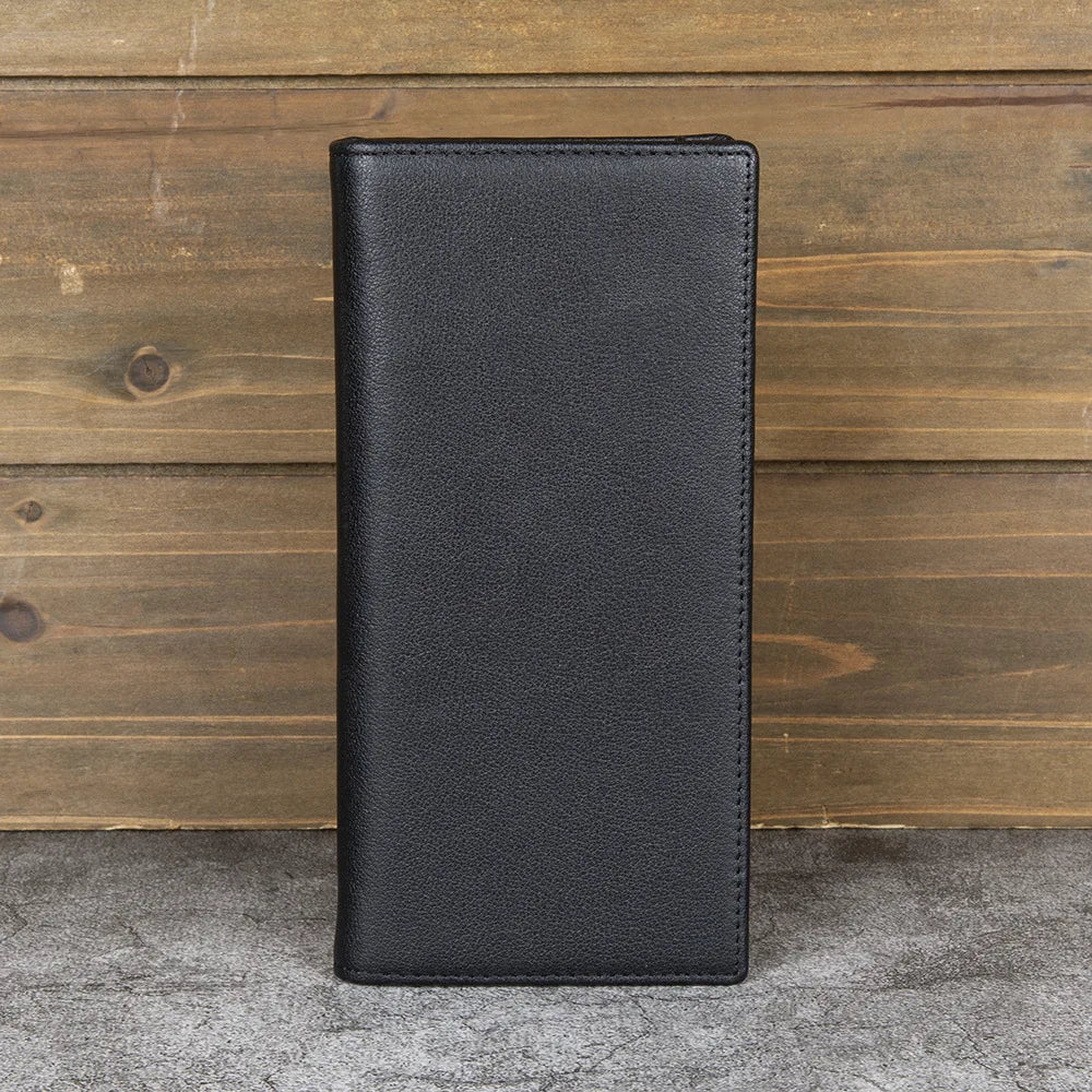 Men's Luxury Bi-Fold Long Wallet Premium Top-Grain Cowhide Leather