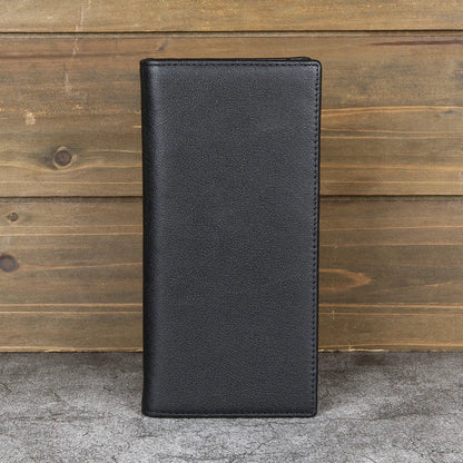 Men's Luxury Bi-Fold Long Wallet Premium Top-Grain Cowhide Leather