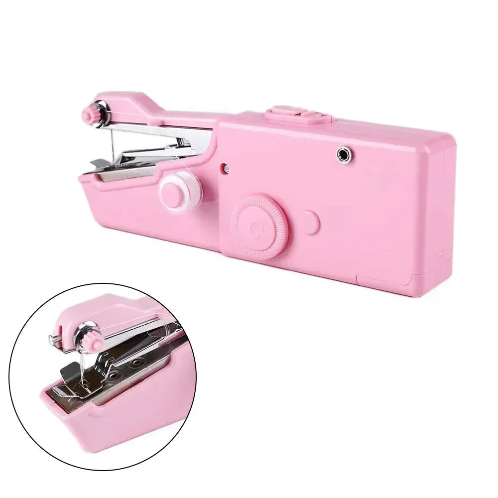 Portable Electric Sewing Machine Manual Mini Straight Stitch Household  Stitching Tools