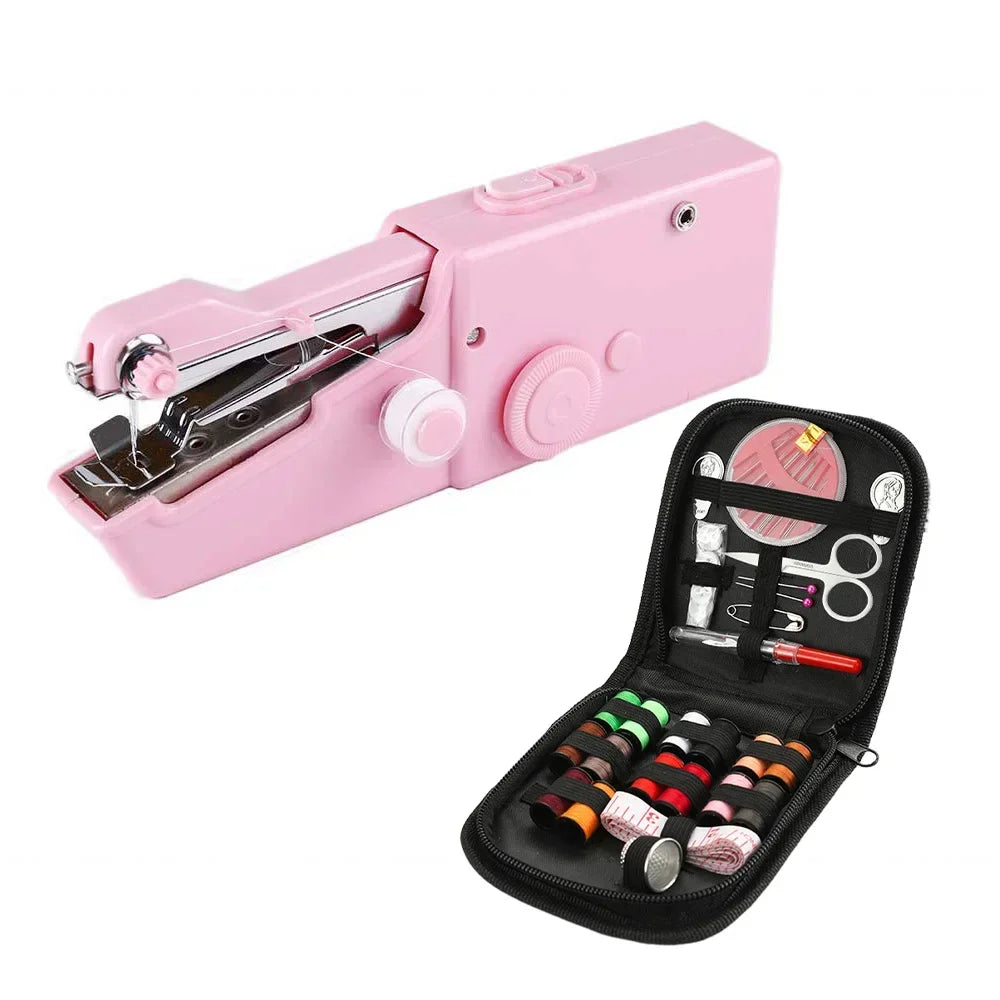 Portable Electric Sewing Machine Manual Mini Straight Stitch Household  Stitching Tools