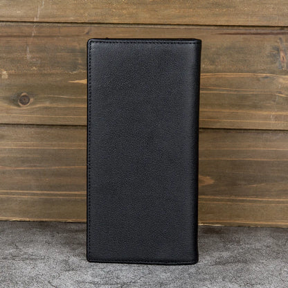 Men's Luxury Bi-Fold Long Wallet Premium Top-Grain Cowhide Leather