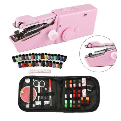 Portable Electric Sewing Machine Manual Mini Straight Stitch Household  Stitching Tools